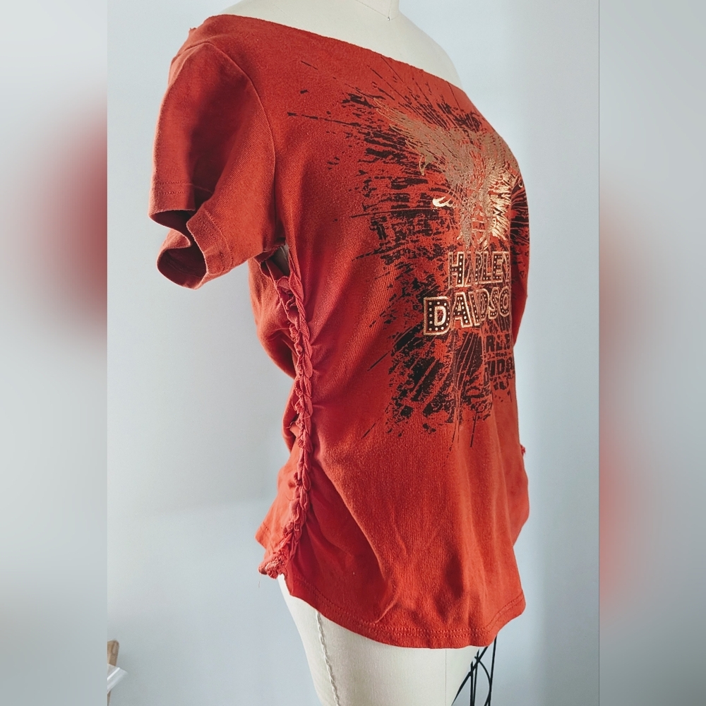 Harley-Davidson Arizona Orange Cropped And Tied Graphic T-Shirt - Size M